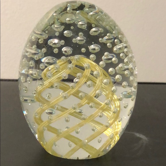 VINTAGE MURANO BULLICANTE EGG SHAPED PAPERWEIGHT - Picture 9 of 16